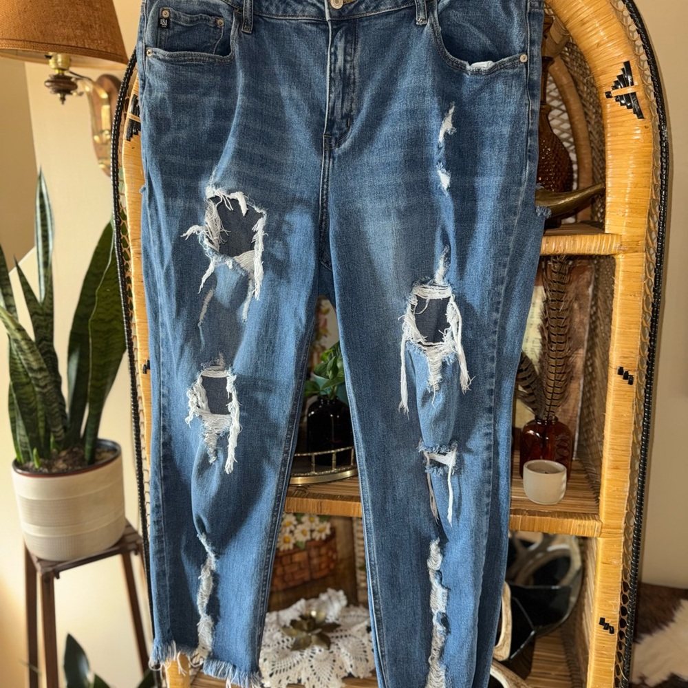 Light Blue Distressed Denim Jeans by I&M Black Label - Picture 5 of 6